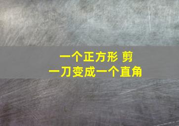 一个正方形 剪一刀变成一个直角